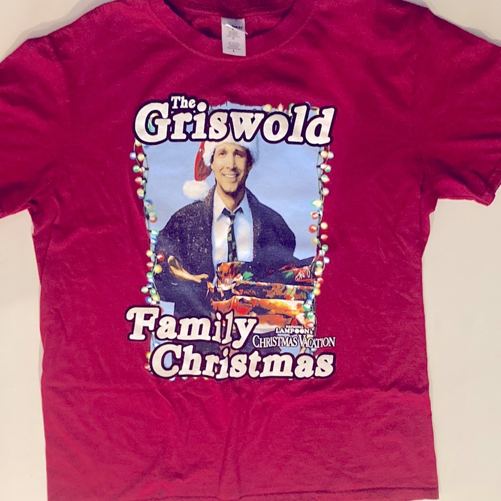National lampoons Christmas vacation red print T-shirt